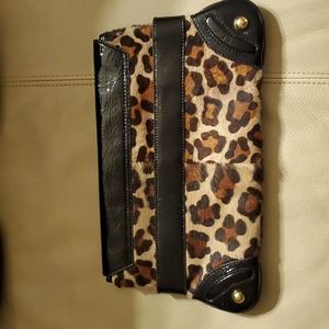 Hype Leather Animal Print Clutch Bag